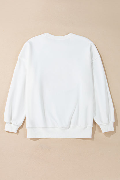 Halloween Pumpkin Terry Patched Pullover Sweatshirt