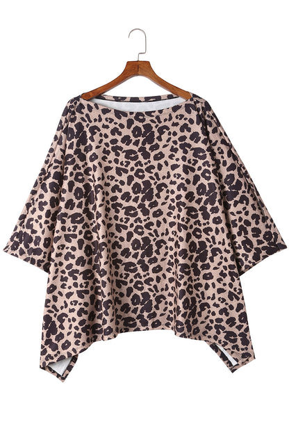 Leopard Poncho Tunic Top