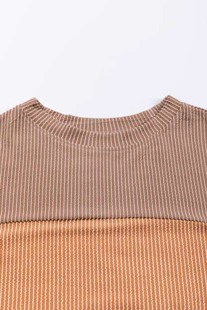 Colorblock Ribbed Long Sleeve Top