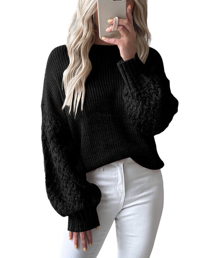 Cable Knit Drop Shoulder Sweater