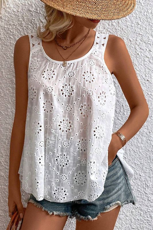 Eyelet Embroidered Tank Top