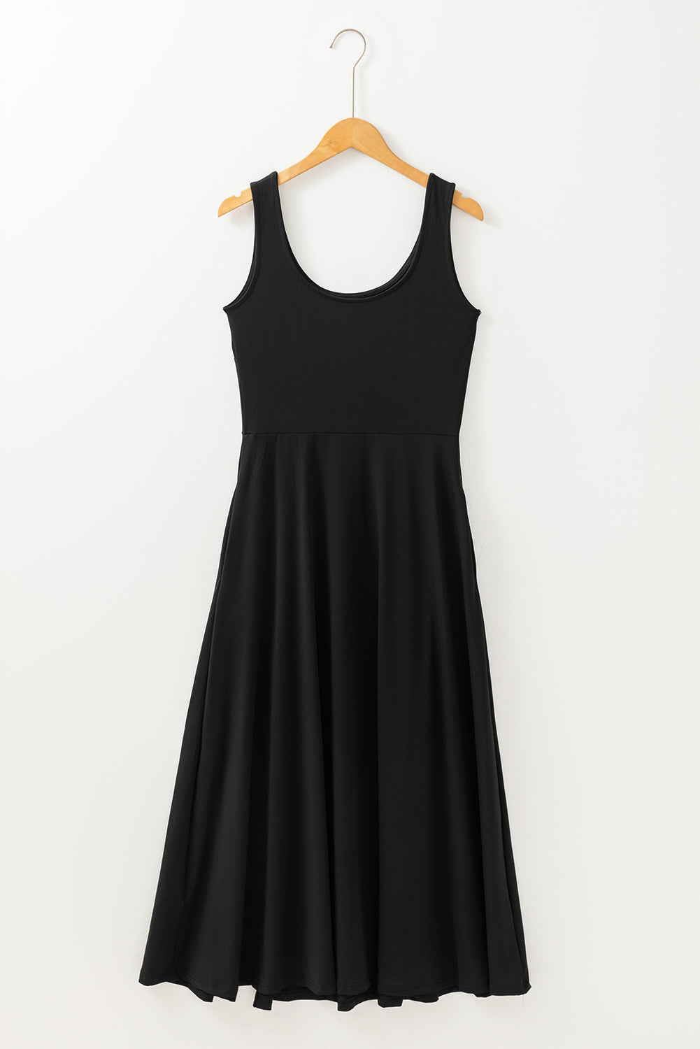 Sleeveless Flared Slit Midi Dress