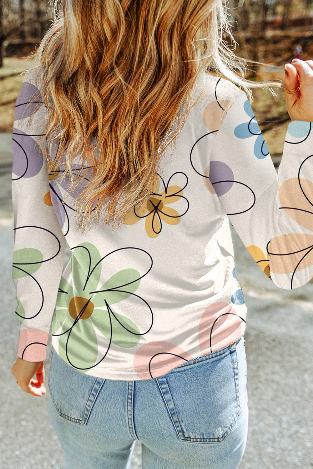 Floral Crewneck Long Sleeve T-Shirt