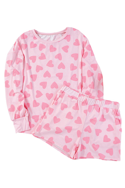 Heart Top and Shorts Lounge Set