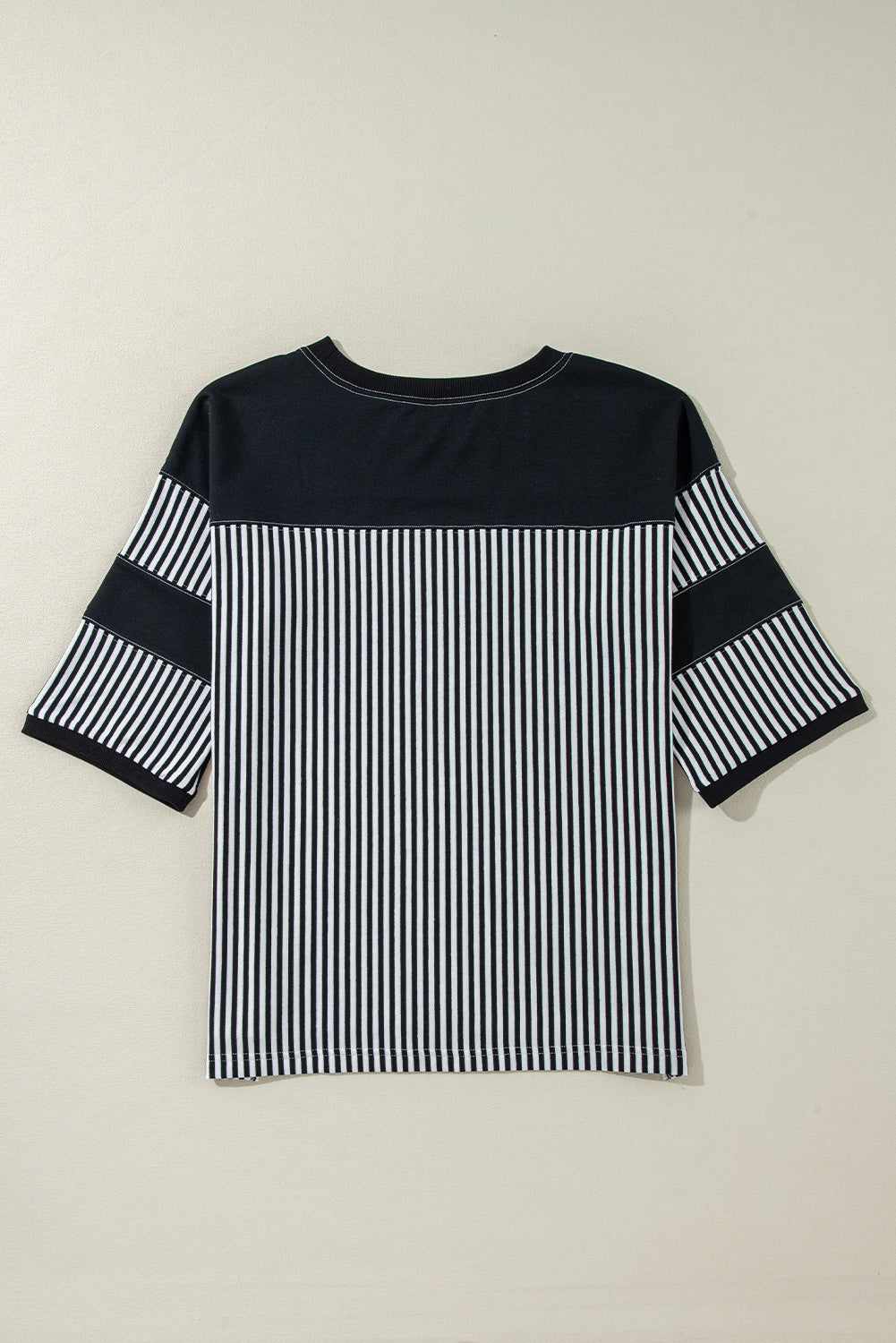 Stripe 3/4 Sleeve Oversize Top