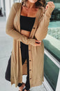 Ribbed Split Hem Duster Cardigan