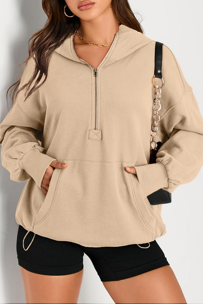 Solid Kangaroo Pocket Oversized Hoodie