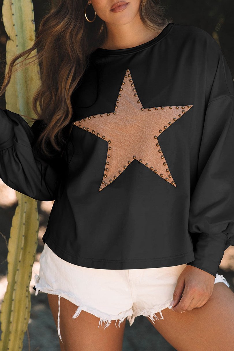 Star Studded Long Sleeve Top