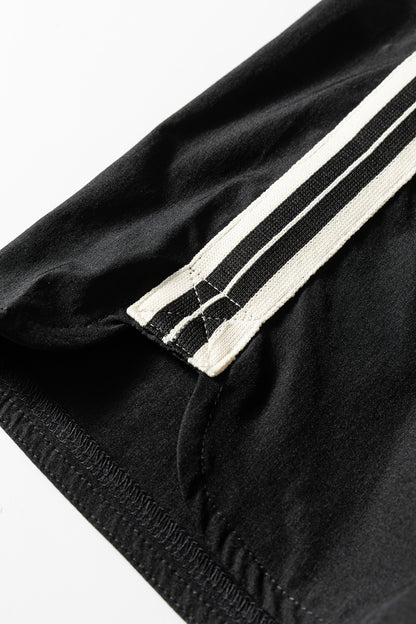 Varsity Stripe Elastic Waist Athleisure Shorts