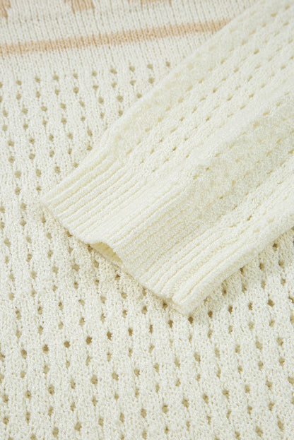 BEACH Hollow Out Knit Dolman Sleeve Sweater