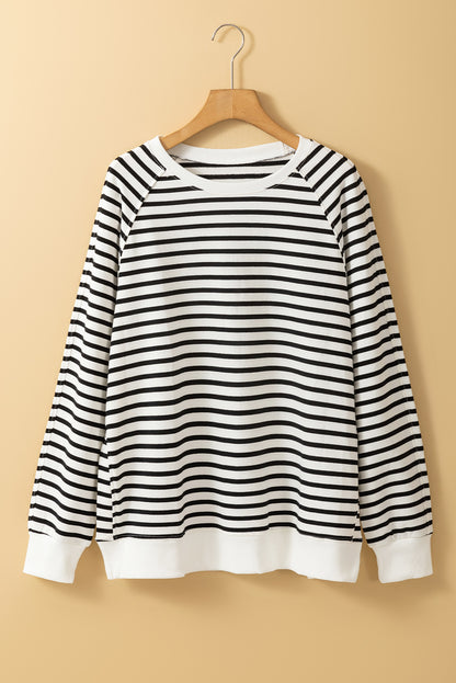 Stripe Raglan Sleeve Sweatshirt