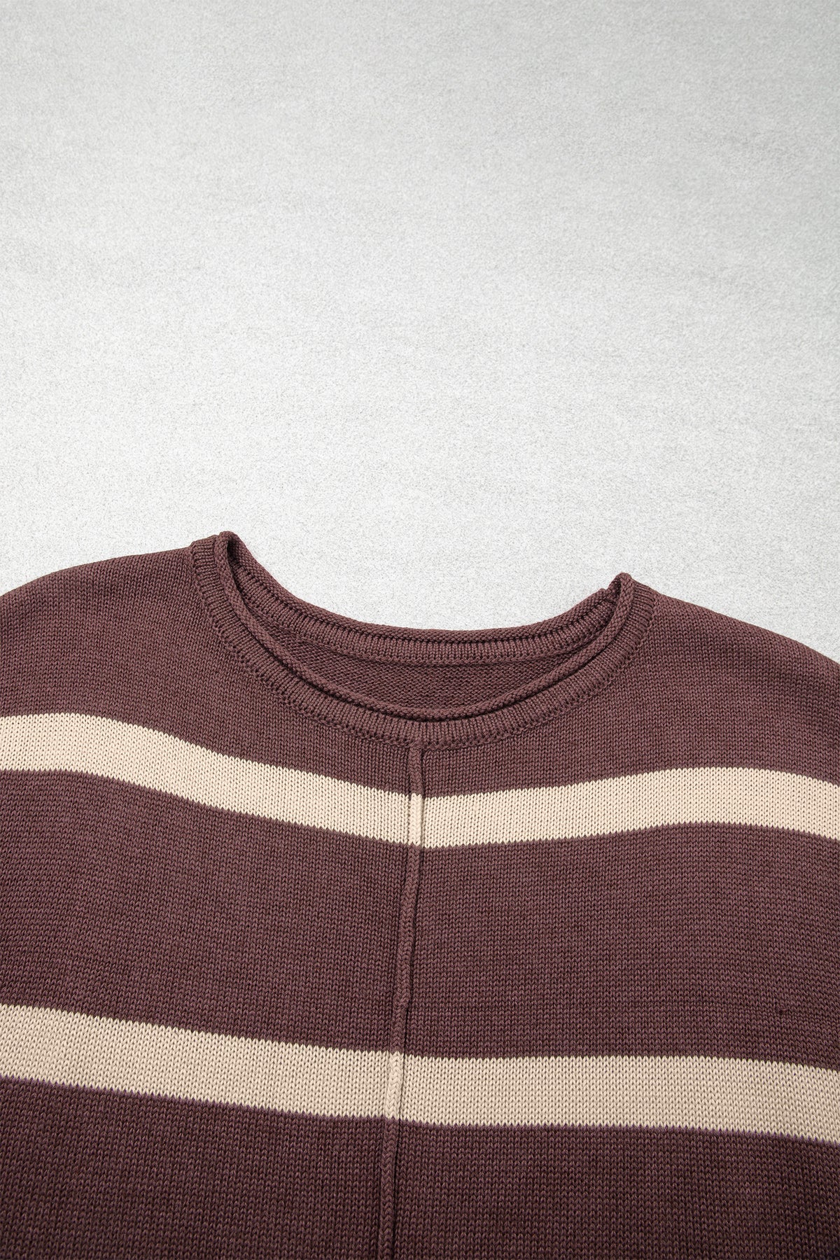 Plus Size Stripe Short Sleeve Sweater Knit Top