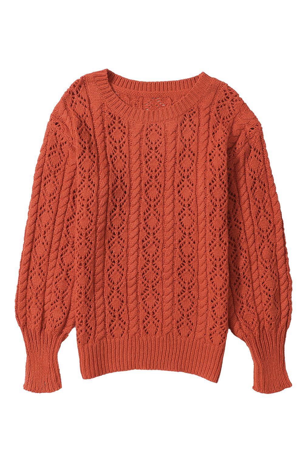 Cable Knit Drop Shoulder Sweater