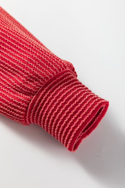 Christmas Merry Corded Knit Long Sleeve Top