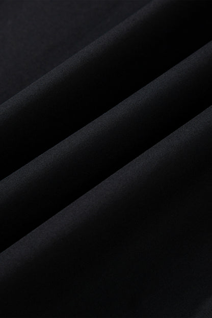 Stripe Trim Ruffle Split Neck Long Sleeve Blouse