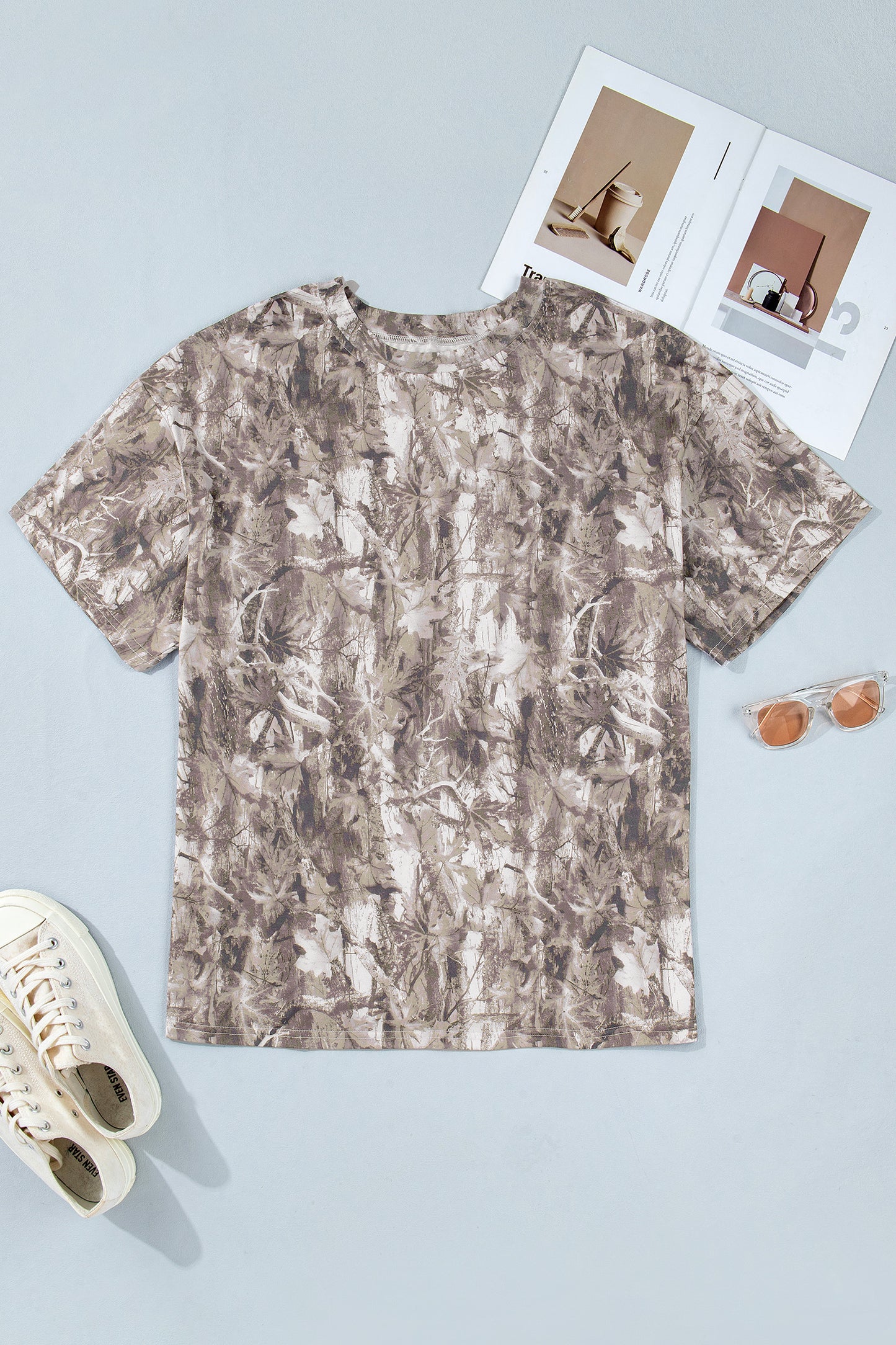 Plus Size Woodland Camo Short Sleeve T-Shirt
