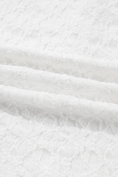 Lace Sheer Long Sleeve Henley Top