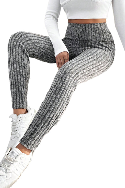 Ribbed Textured High Waist Leggings