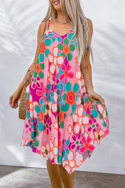 Floral Spaghetti Straps Midi Dress