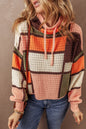 Colorblock Waffle Mock Neck Sweater