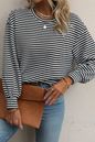 Stripe Round Neck Long Sleeve Top