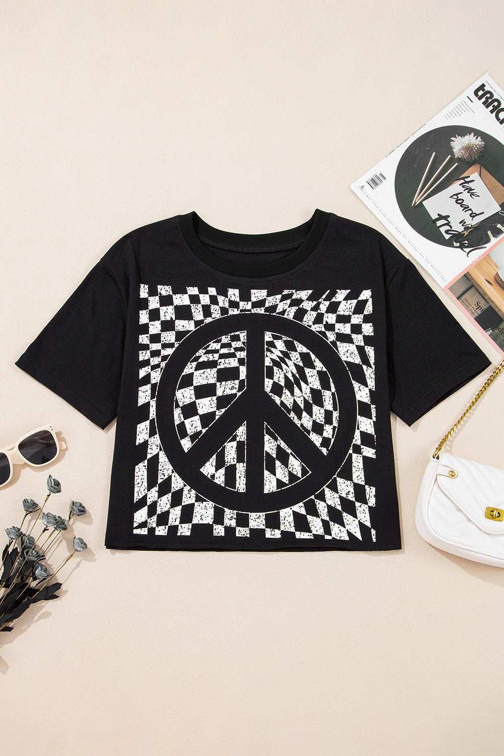 Checker Peace Short Sleeve T-Shirt