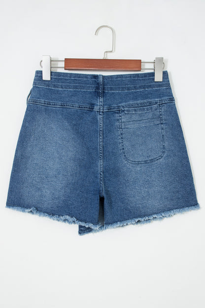 Denim Wrapped Tie Waist Skort