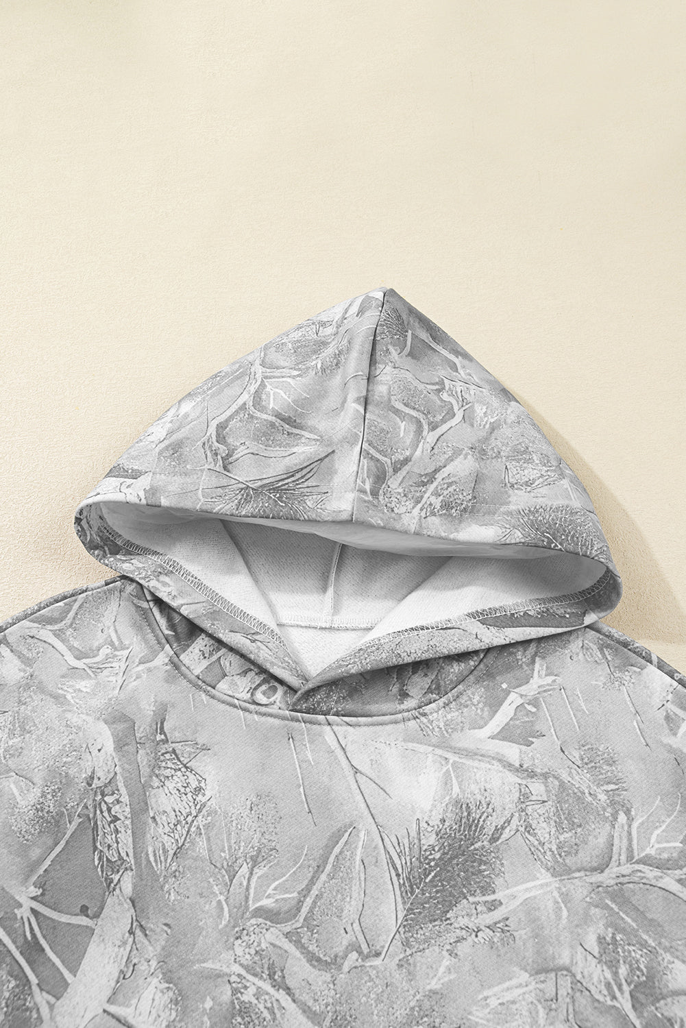 Camo Kangaroo Pocket Drop Shoulder Hoodie