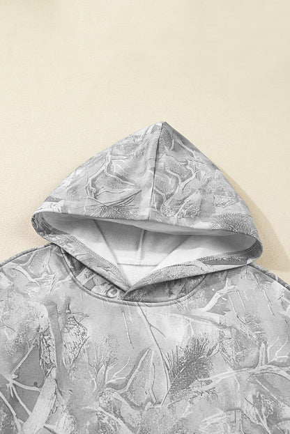 Camo Kangaroo Pocket Drop Shoulder Hoodie