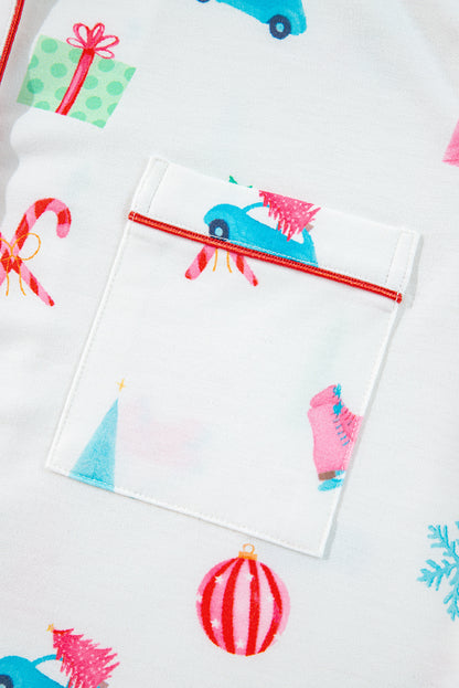 Christmas Short Sleeve Shirt and Shorts Pajama Set