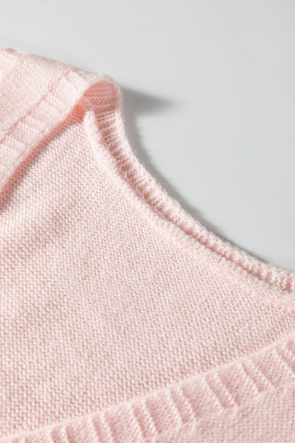 Solid Ribbed Trim Deep V-Neck Sleeveless Tunic Sweater