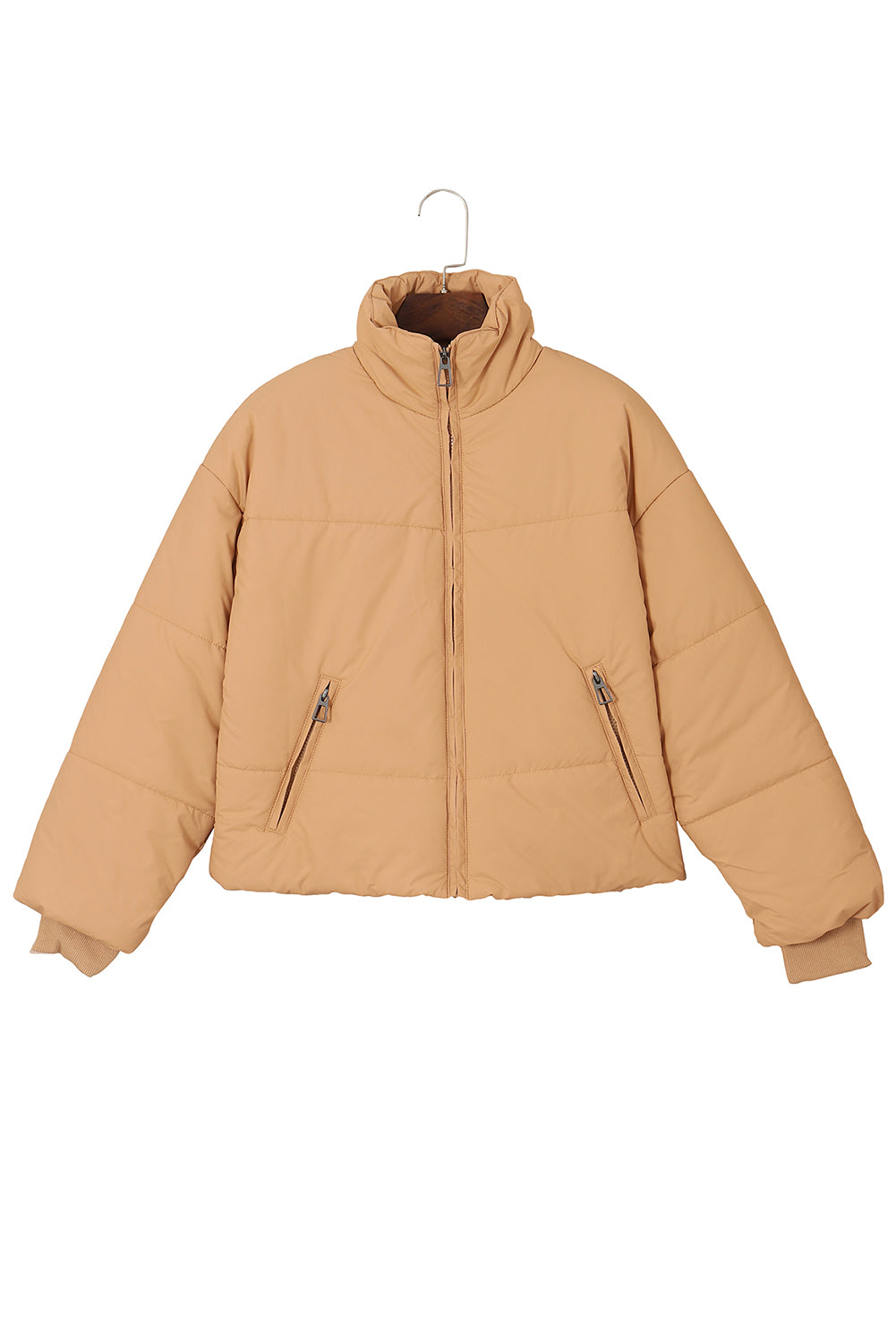 Zip Up Pocketed Puffer Coat