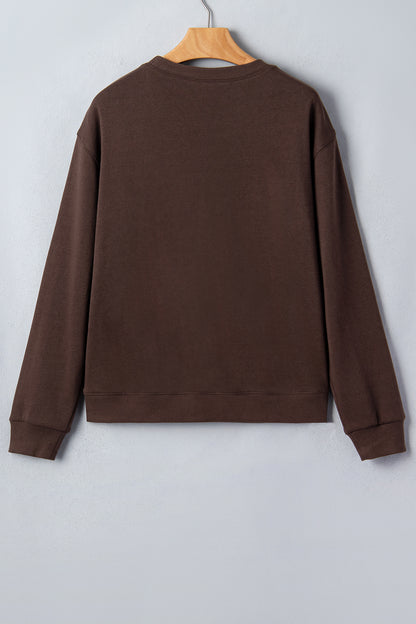 Pray Floral Stripe Gingham Embroidered Patch Sweatshirt