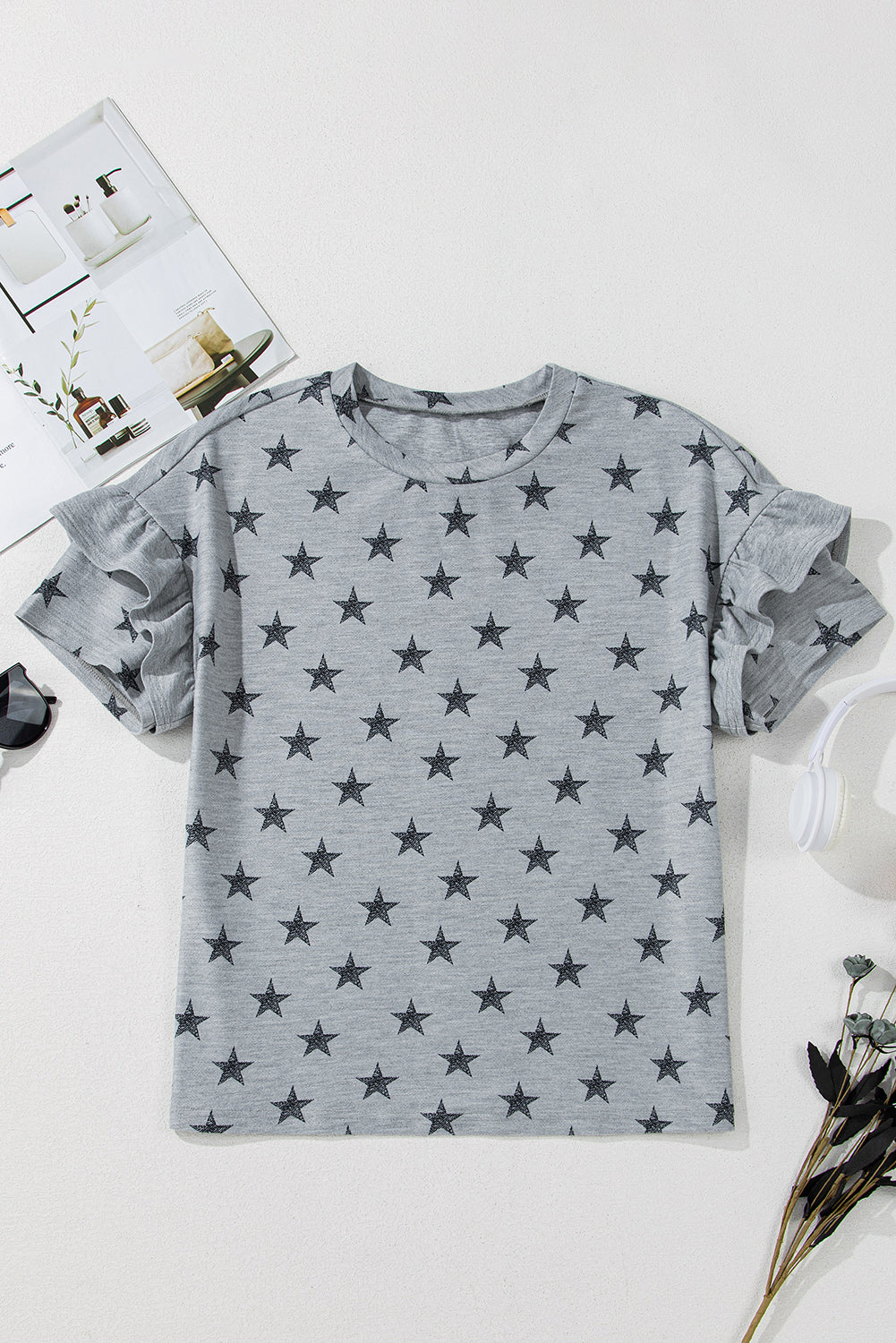 Star Ruffle Tiered Short Sleeve T-Shirt