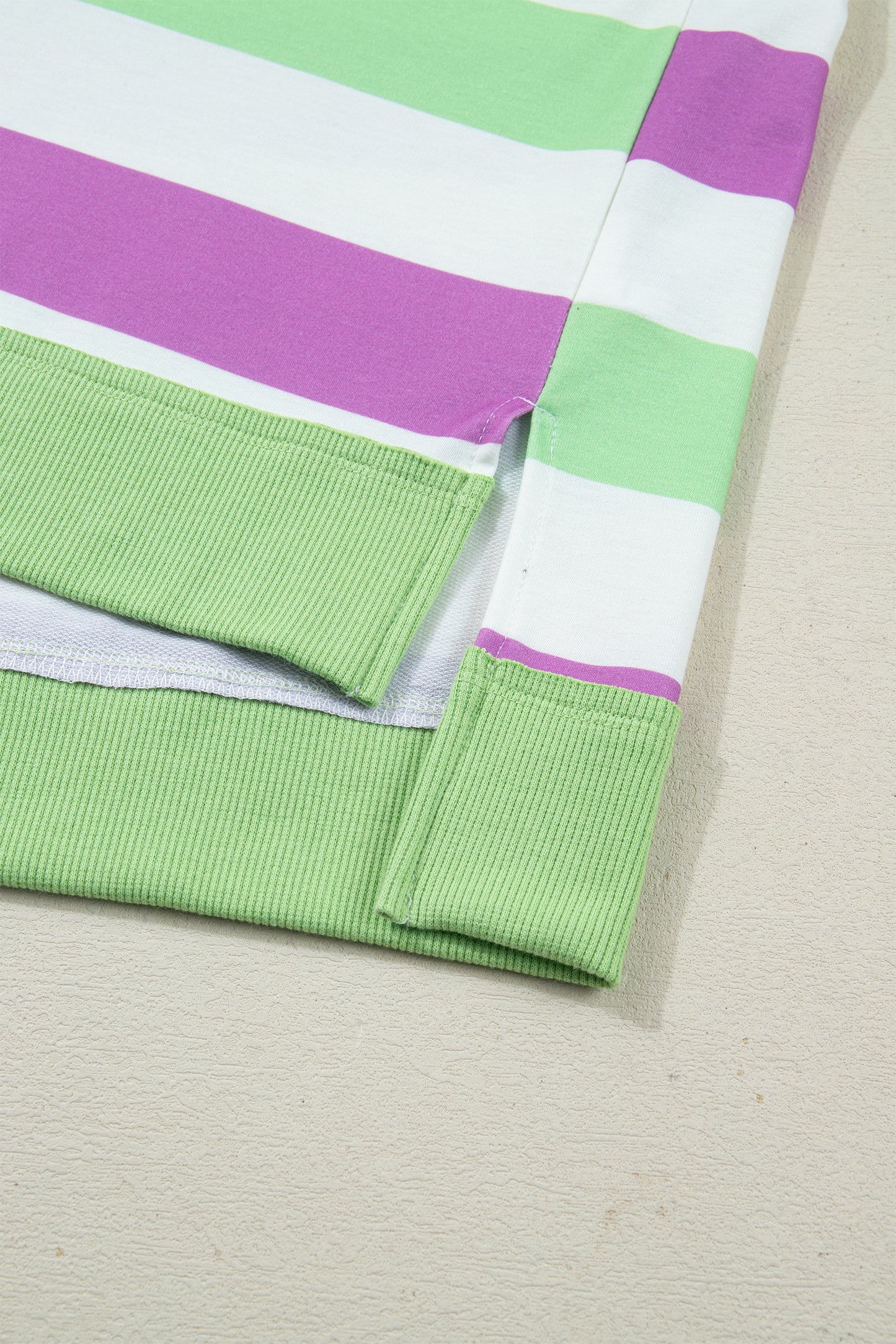 Stripe Lucky Clover Embroidered Dolman Sleeve Tee