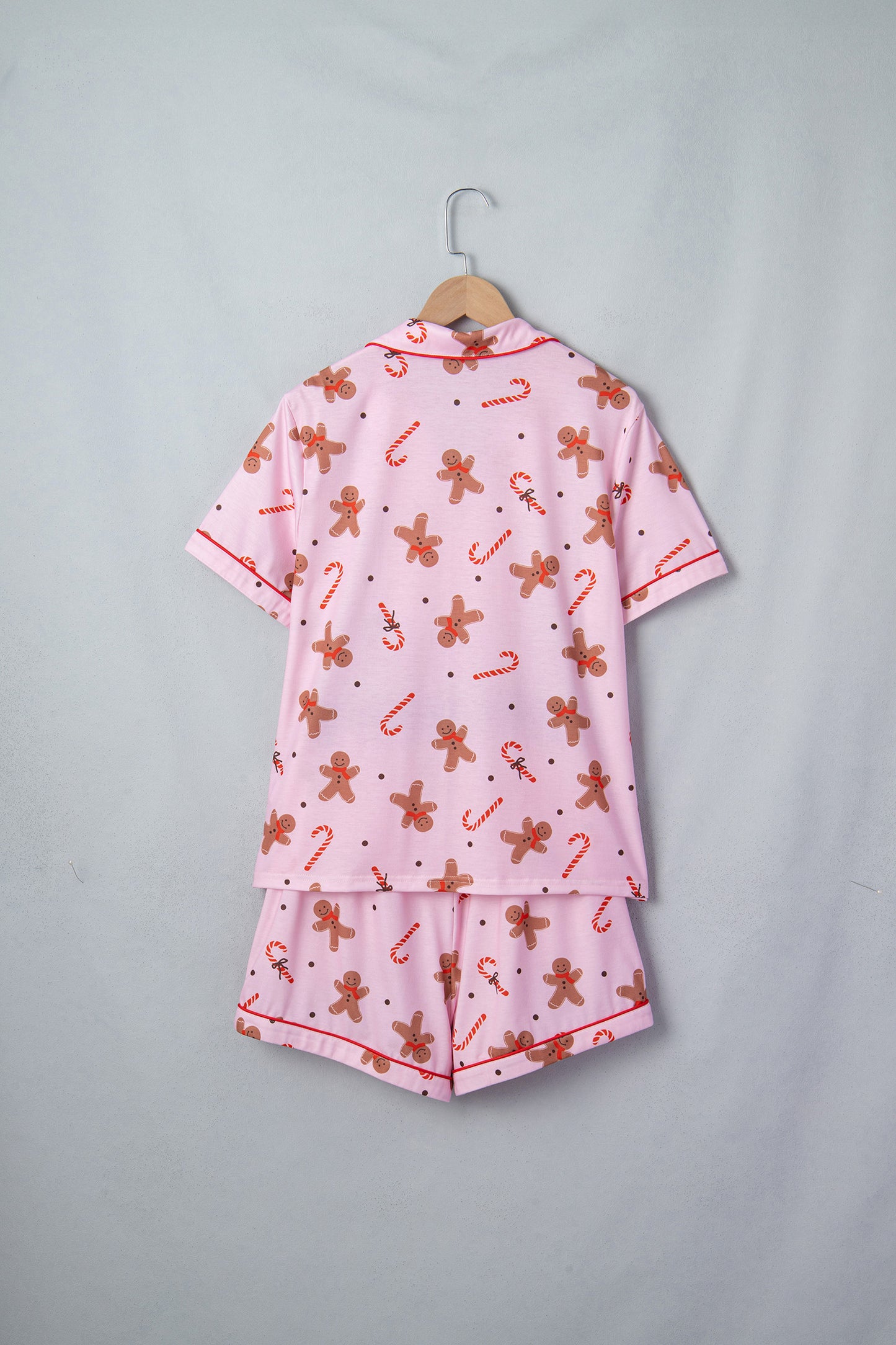 Christmas Gingerbread Top & Shorts Pajama Set