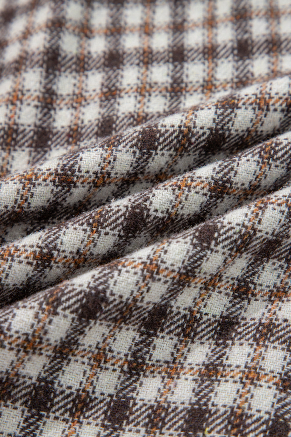 Plaid Corduroy Patchwork Pocketed Button-Up Shacket