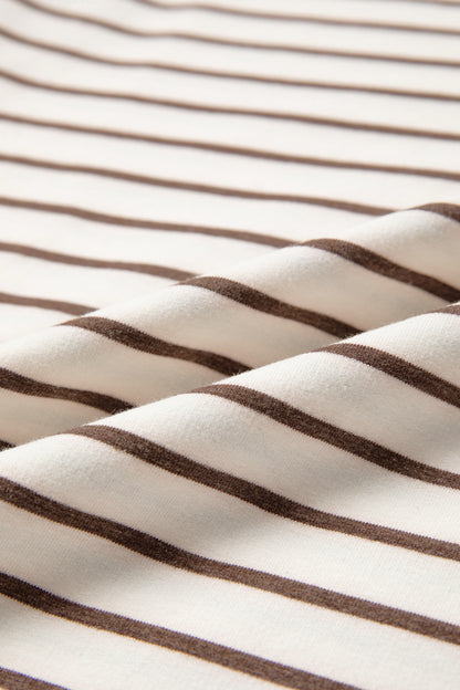 Stripe Ribbed Trim Round Neck Tank Top