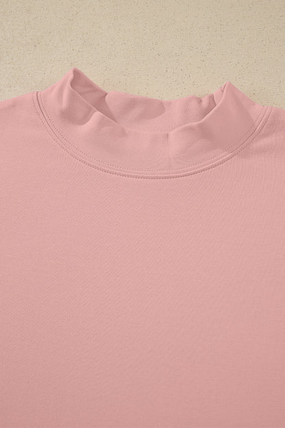 Solid High Neck Oversize Tee