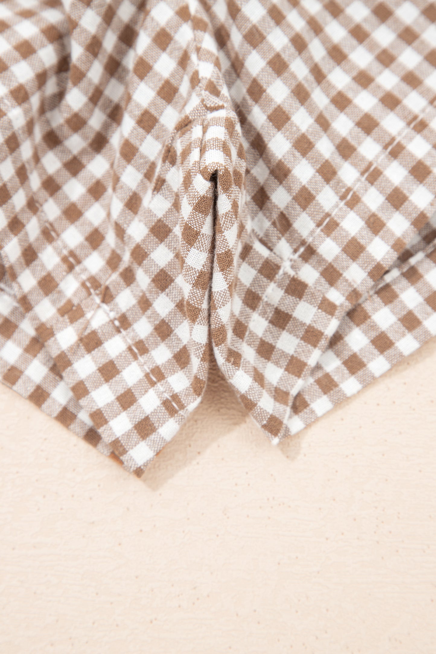 Plus Size Gingham Plaid Ruffle Contrast Trim Shorts