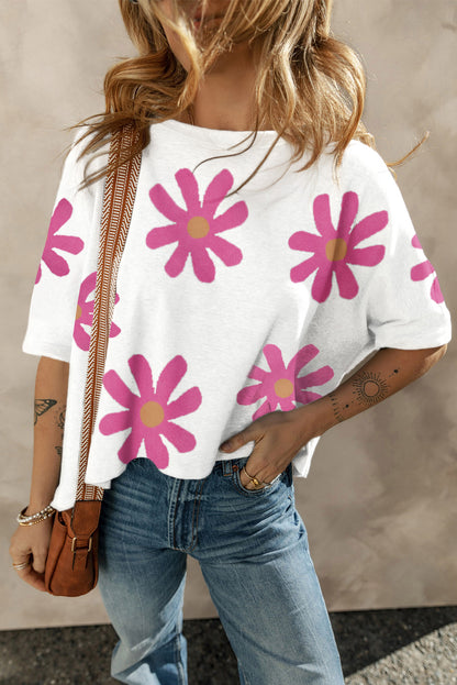 Floral Short Sleeve Loose T-Shirt