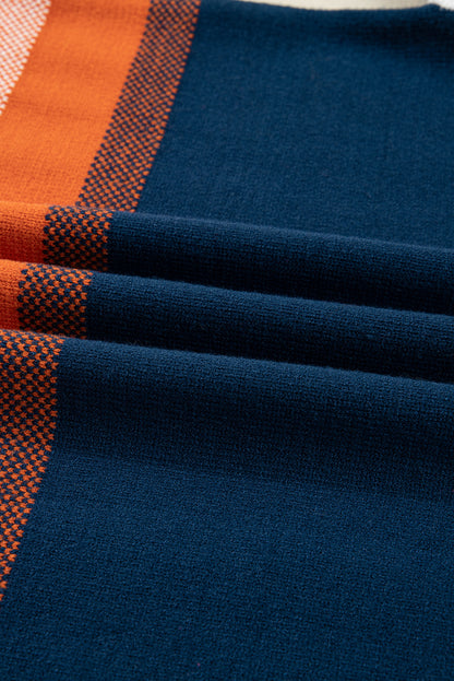 Colorblock Round Neck Long Sleeve Sweater