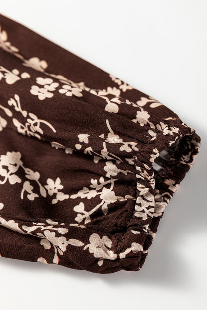 Ditsy Floral Long Sleeve Flared Mini Dress