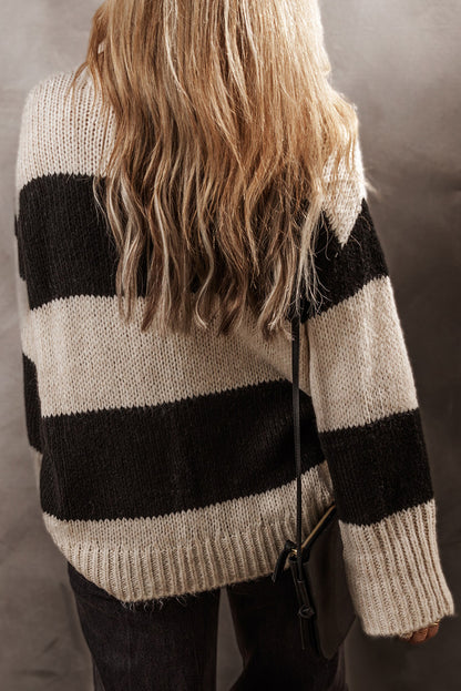 Colorblock Stripe Pullover Sweater