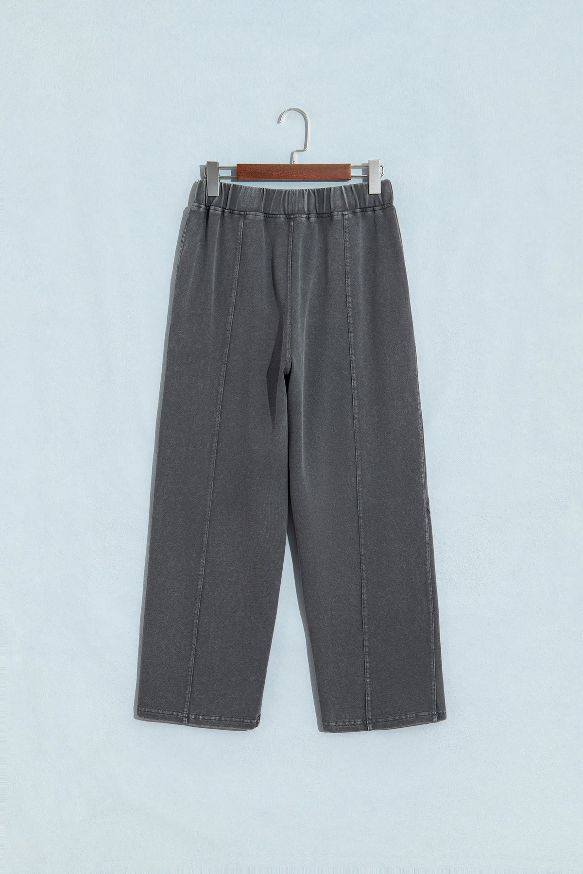 Mineral Wash Elastic Waist Barrel Leg Pants