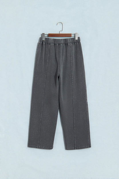 Mineral Wash Elastic Waist Barrel Leg Pants