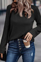 Ribbed Knit Long Sleeve Top