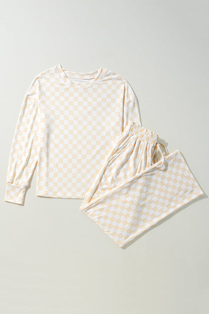 Checker Top and Pants Lounge Set