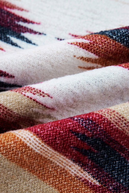 Western Aztec Corduroy Patchwork Pocketed Shacket