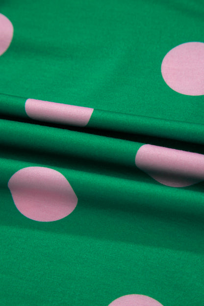 Polka Dot V-Neck Tee & Drawstring Shorts Set